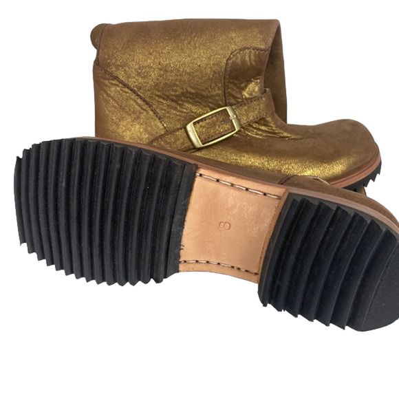 Jim Barnier Womens Engineer E Boot Buckle Gold Distress Size 7 New $425 - Picture 3 of 8